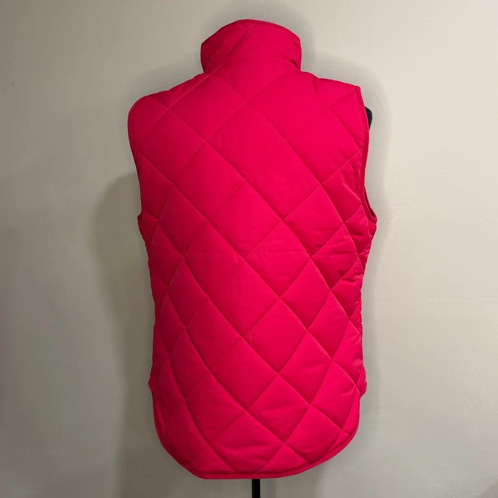 J. Crew Pink Quilted Vest New! Medium